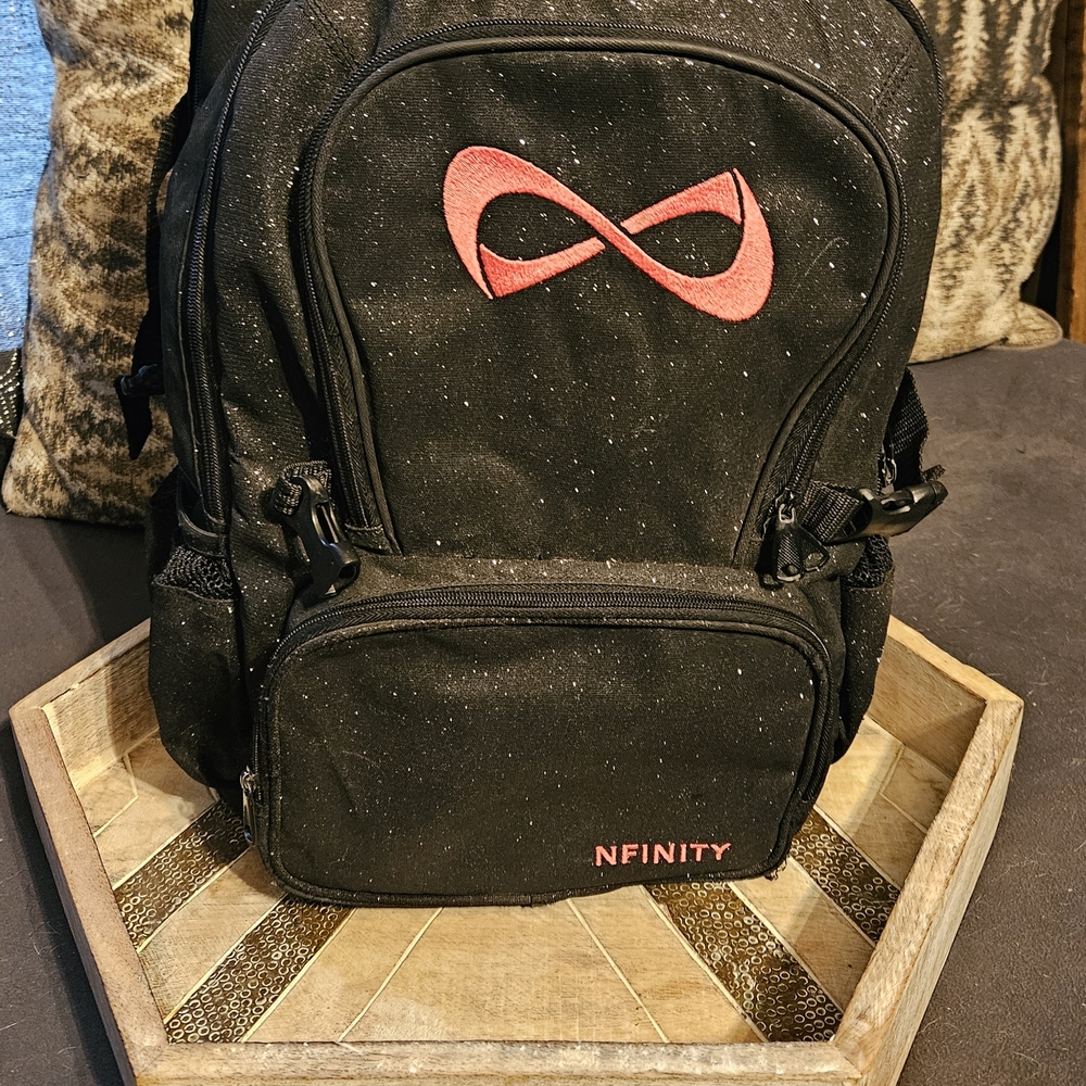 Nfinity Black Backpack with Pink Logo